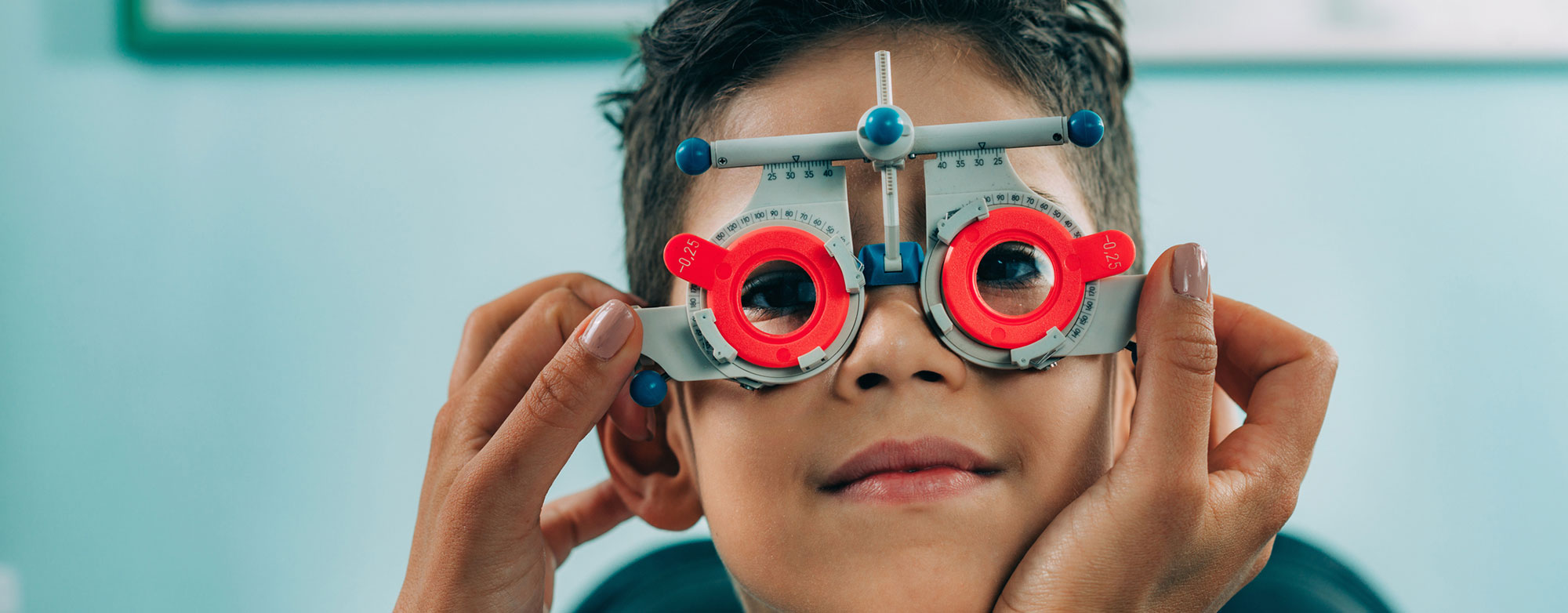 Child getting eye exam